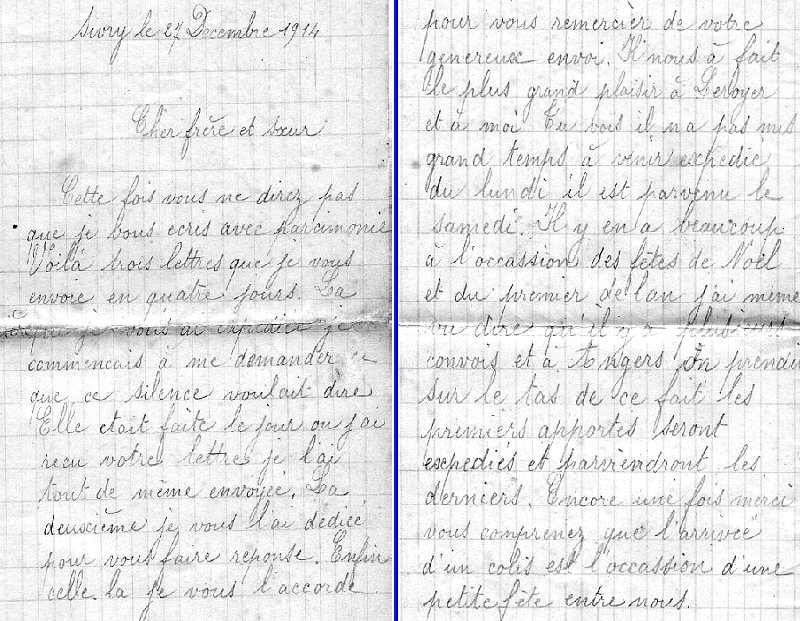 lettre du 27 décembre 1914