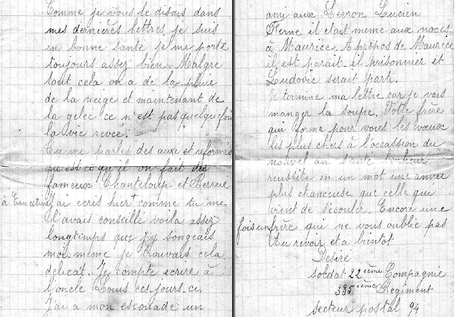 lettre du 27 décembre 1914