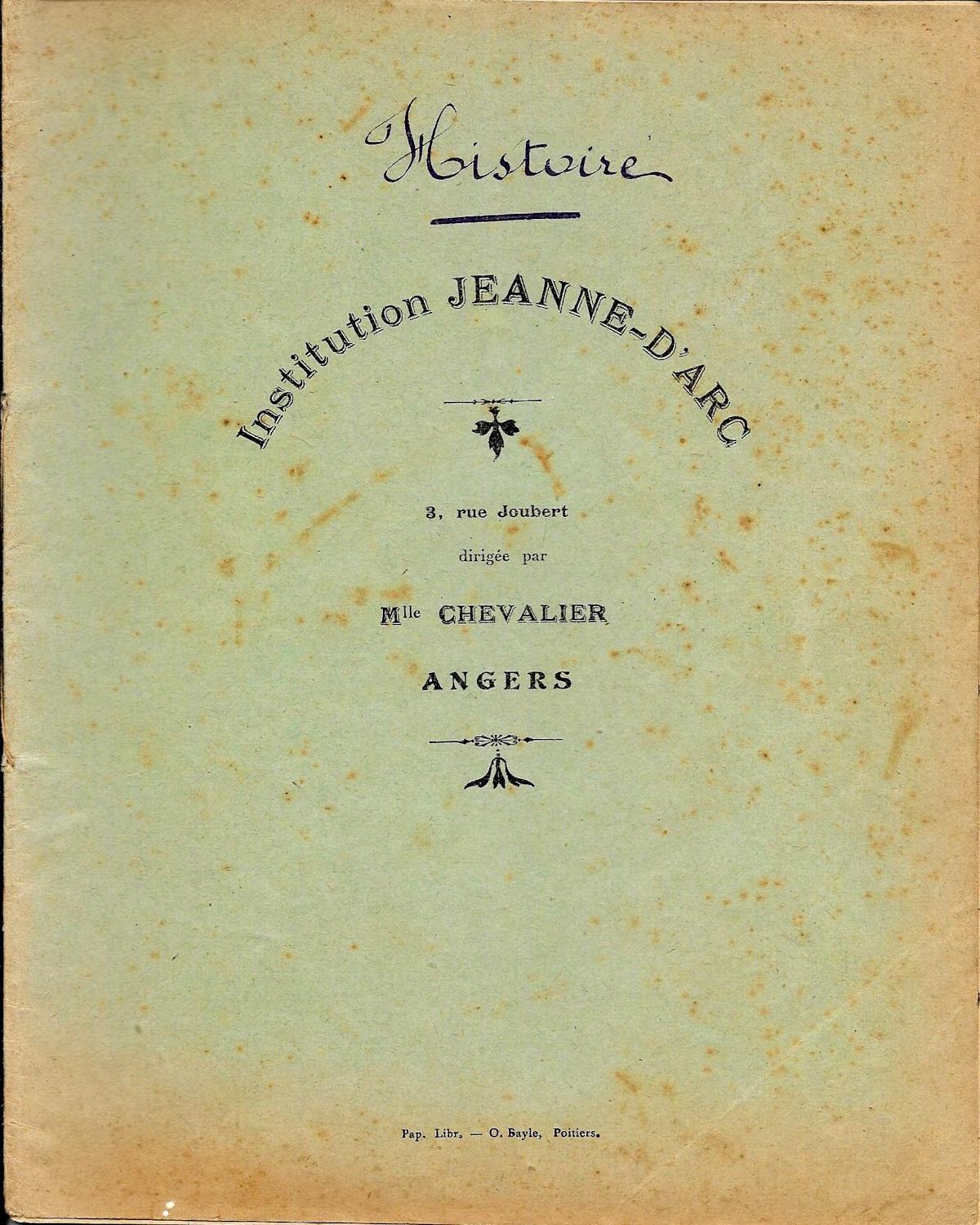 Cahier de prises de notes HISTOIRE   Couverture
