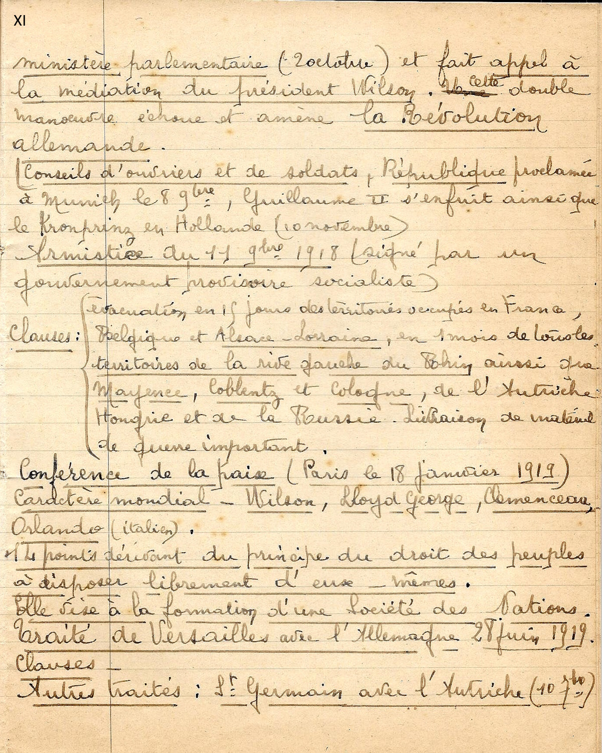 Cahier de prises de notes HISTOIRE_Guerre_14_18