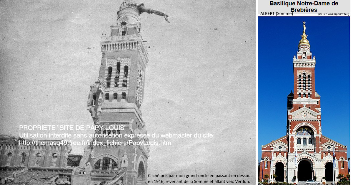 Basilique de Brebiere ALBERT Somme 1916