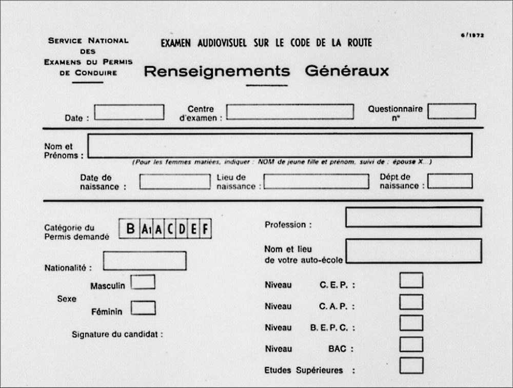 Feuille de reponses